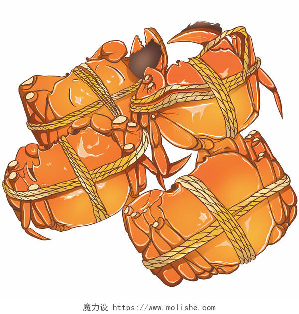 大闸蟹中秋中秋节美食创意元素原创素材手绘秋天吃螃蟹中秋节大闸蟹
